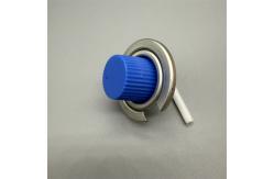 China Compact plastic gas canister valve for emergency kits with child-resistant cap supplier