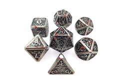 China Hand Made Metal Polyhedral Dice Set For Rpg Games Silver And Black supplier