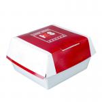 Fashionable Foldable White Cardboard Disposable Food Burger Box with Customized Color Printed Logo and Recycled Materials for sale