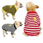Striped Pet Apparels breathable 100 Cotton Dog Clothes for Winter for sale
