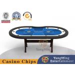 Customized Design Gambling Table For Poker Matches Texas H Shaped Table Legs Solid Wood for sale