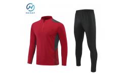 China Custom Football Training Tracksuit Set Long Sleeve Zip Pullover and Trousers supplier