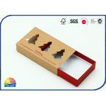 1c Print Kraft Drawer Paper Box WIth Christmas Tree Die Cut Window