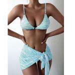UPF 50++ Ladies Swimsuit  Skirt 3 Piece Swim Set Slim Green  M L XL  Polyamide for sale