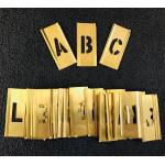 Adjustable Brass Interlocking Stencils For Letters And Figures for sale