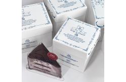 China White Recyclable Cake Box with Blue Bow for Bakery Display supplier