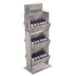 Customized Vintage Display Stand Pinewood Wine Display Rack for Liquor Store for sale