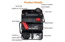 China Thermoset Plastic Automotive Circuit Breakers / Hi Amp Breakers 80A supplier