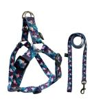 Flamingo Style Collar Lead Harness Set Dog Harness Lead Set For Training Walking for sale