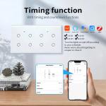 Touch Control Zigbee Switch Module Voice Control  ABS PC 8 Gang White Touch Dimmer Switch for sale