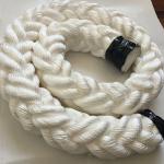 White Color 80mm/96mm 220m Length Marine Nylon Mooring Towing Ropes With High Breaking Load for sale