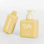Yellow Square Plastic Bottles Leak Proof Empty Shampoo Bottles 100ml for sale