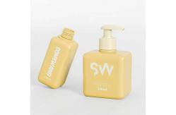 China Yellow Square Plastic Bottles Leak Proof Empty Shampoo Bottles 100ml supplier