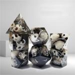 Black Crystal Skull Resin Boarding Dice Set  dnd dice for sale