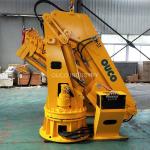 1t 10m ABS Ship Deck Cranes Hydraulic Telescopic Foldable Boom for sale