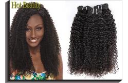 China High Density Natural Virgin Human Hair Extensions / Peruvian Kinky Curly Bundles supplier