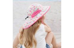 China Lightweight Fabric Wide Brim Bucket Hats 43cm Childrens Sunhat supplier