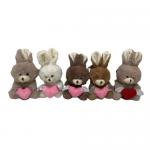 15 Cm 5 CLRS Cute Plush Rabbit With Heart Toys Adorable Valentine'S Day Gifts for sale