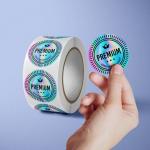 QR Code Metal Holographic Sticker Printing Customized Thickness for sale