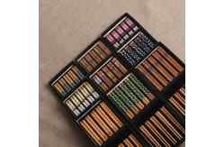 China Polishing Flower Pattern Reusable Bamboo Chopsticks Japanese wooden Paper Wrap supplier