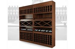 China Solid Wood Wine Storage Racks Showcase / Commercial Wine Racks Nostalgic Style supplier
