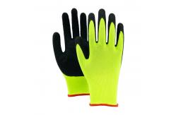 China Black Crinkle Latex Coated Gloves Waterproof Abrasion Resistant Work Gloves supplier