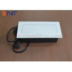 White Color 3* French Plug Desk Mounted Power Sockets For High - Class Office for sale