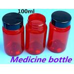 100ml Red Low MOQ PET Plastic Pill Bottles Empty Custom Plastic Vitamin Pill Capsule Bottle with Screw Cap Flip Top Cap for sale