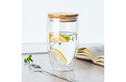 China Espresso Mugs Double Wall Glass Cup 450ml Capacity Heat Resistant For Cafe supplier