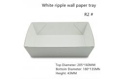 China Rectangular White Paper Food Serving Tray Height 47mm supplier