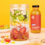 BPA Free Empty Salad Jar Plastic 8oz 12oz 16oz Cylinder Shape