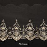 Embroidered Cotton Mesh Nylon Tulle Bridal Lace Trim , 5.2 Inch Scalloped Lace Trim for sale
