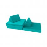 OPEN-ENDED PLAY 6 PIECE VELVET FABRIC MODULAR SOFA WITH PROTECTIVE LINER