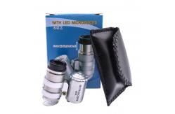 China Mini 45x Microscope Magnifying With LED Light Pocket Jeweler Loupe supplier