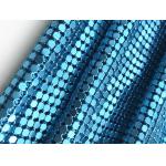 Shiny Blue Aluminum Oem Metal Sequin Mesh Chain Mail Fabric Metallic Sequin Tablecloth for sale