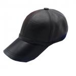 Unisex Custom Leather Hats , Leather Baseball Cap Plain Pattern ODM Designs for sale