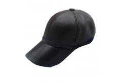 China Unisex Custom Leather Hats , Leather Baseball Cap Plain Pattern ODM Designs supplier