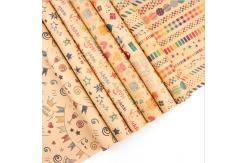 China Brown 80gsm Kraft Gift Wrap Paper Roll Sheets 50X70cm Happy Birthday Pattern supplier