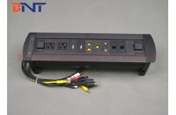 China Conference Room Tabletop Hidden Electric Rotation Power Socket 30cm Connection Wires supplier