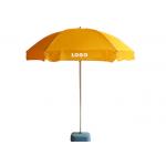Retractable Rod Windproof Beach Umbrella , Promotional Beach Umbrellas Two Layers for sale