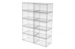 China Custom Clear Magnetic Acrylic Shoe Box Display Stackable supplier