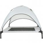 White 7in Folding Camping Dog Bed BSCI Outdoor Raised Dog Bed With Canopy for sale