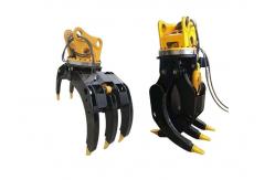 China 6-8T Excavator Attachments Hydraulic Grapple For Grabbing Log Stone supplier
