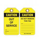 Caution Tag Vinyl Yellow and Black Tag Roll  Double Side Printed Logo for Warning Lockout Sign for sale