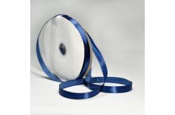 China OEM 100 Polyester Ribbon Dark Blue Metallic Poly Ribbon For Garment supplier