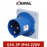 PA Panel Mounted Industrial Plug IP44 63Amp 230V 3 Pole IEC Standard for sale