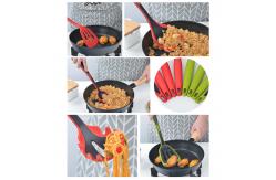China Safe Private Label Silicone Kitchen Accessories Non Stick Customize Spaghetti Tong supplier