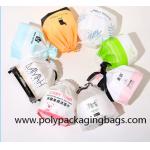 Frosted CPE White LDPE Ribbon Plastic  Drawstring Bags For Snacks Packaging