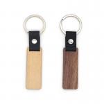 Customizable Leather Wood Keychains Engraving - Walnut Beech Wood for sale