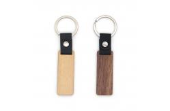 China Customizable Leather Wood Keychains Engraving - Walnut Beech Wood supplier